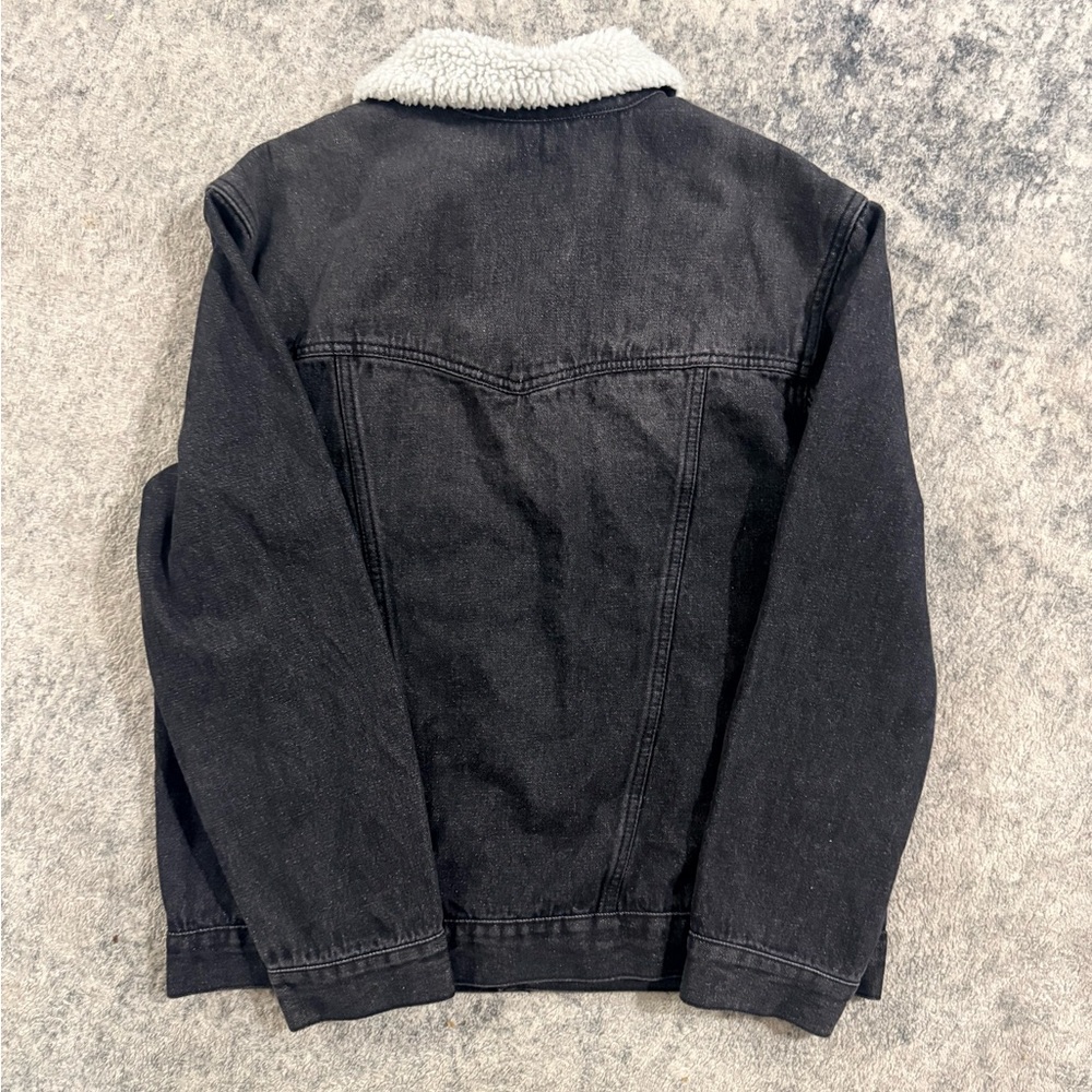 SilverTab Levi’s Jeans Black Denim‎ Jacket with White Sherpa Collar - Picture 6 of 7